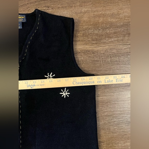 Woolrich Womens L Embroider Snowflake Snowman Vest Zipper Winter Christmas F7 - Picture 5 of 8